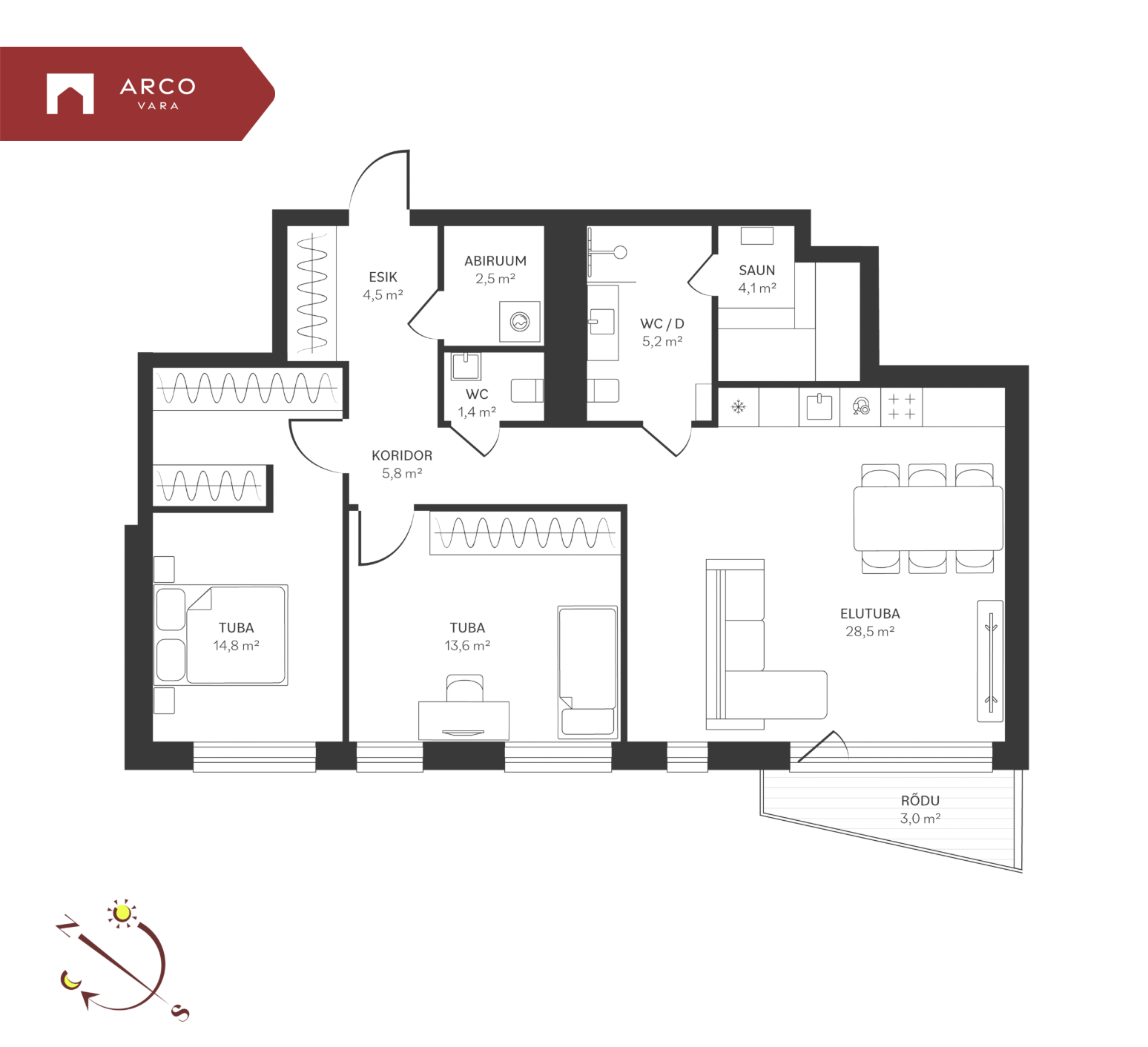 Müüa korter Spordi  3a-8, Kristiine linnaosa, Tallinn, Harju maakond