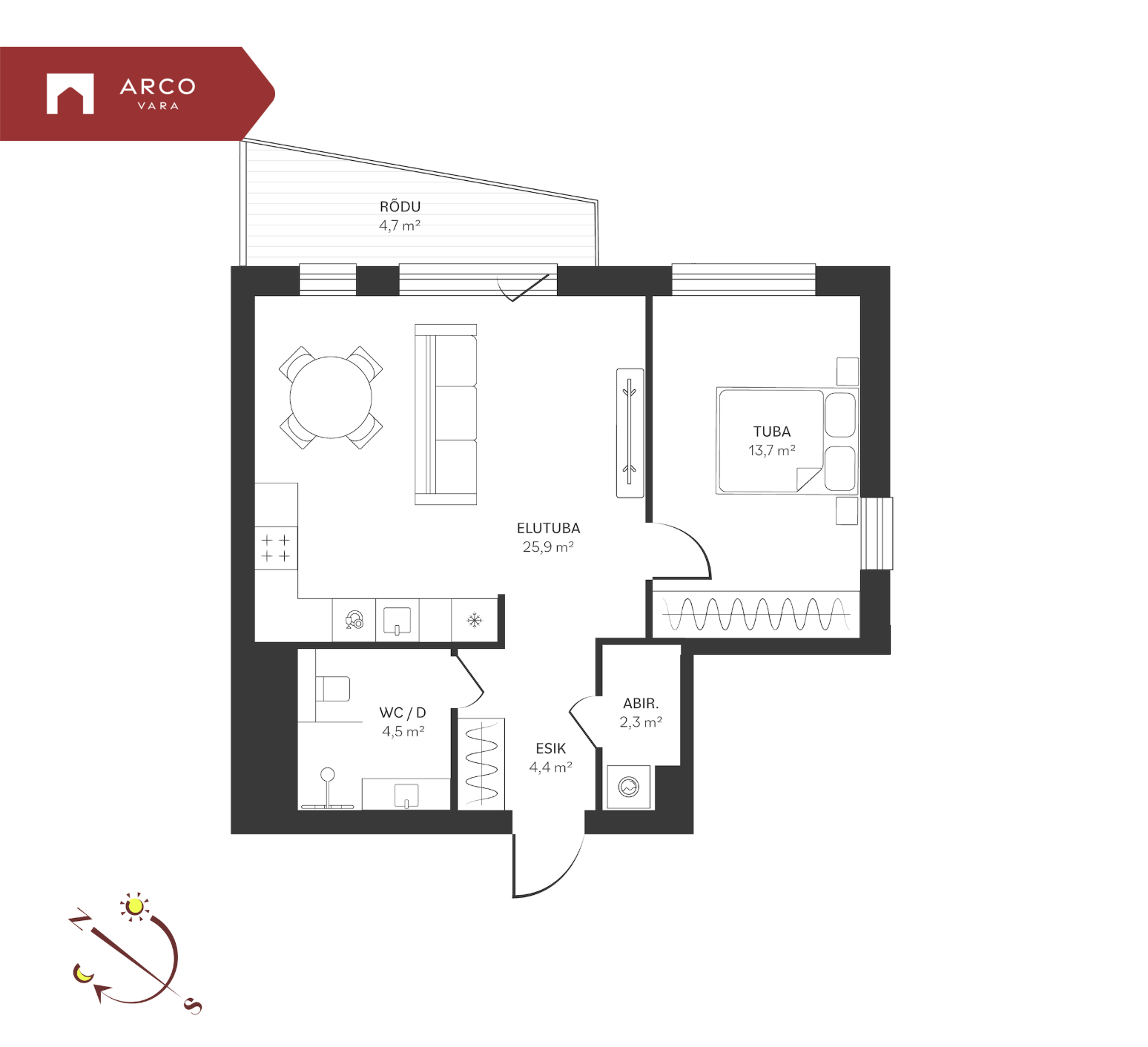 Müüa korter Spordi  3a-20, Kristiine linnaosa, Tallinn, Harju maakond