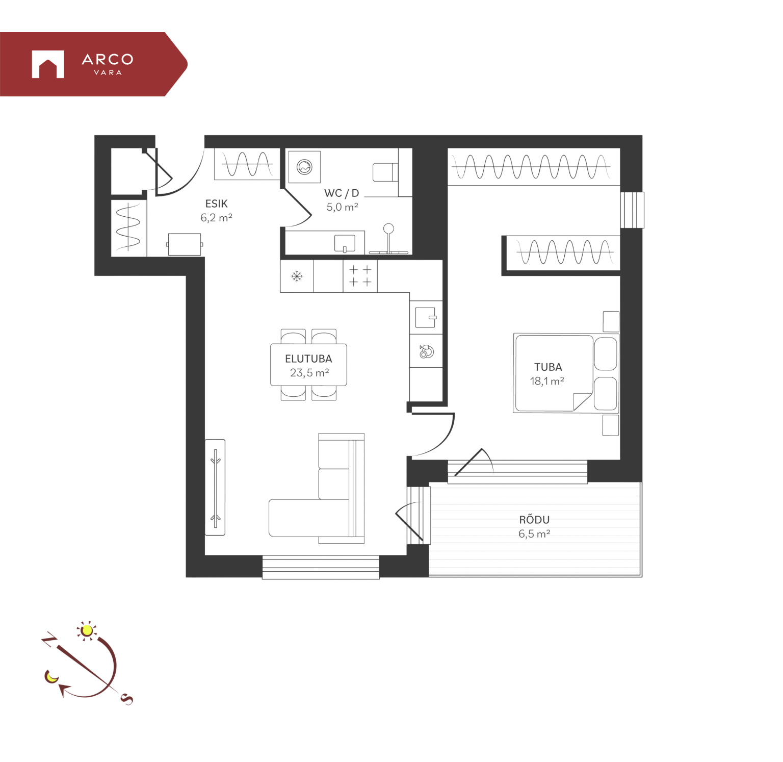 Müüa korter Spordi  3a-29, Kristiine linnaosa, Tallinn, Harju maakond