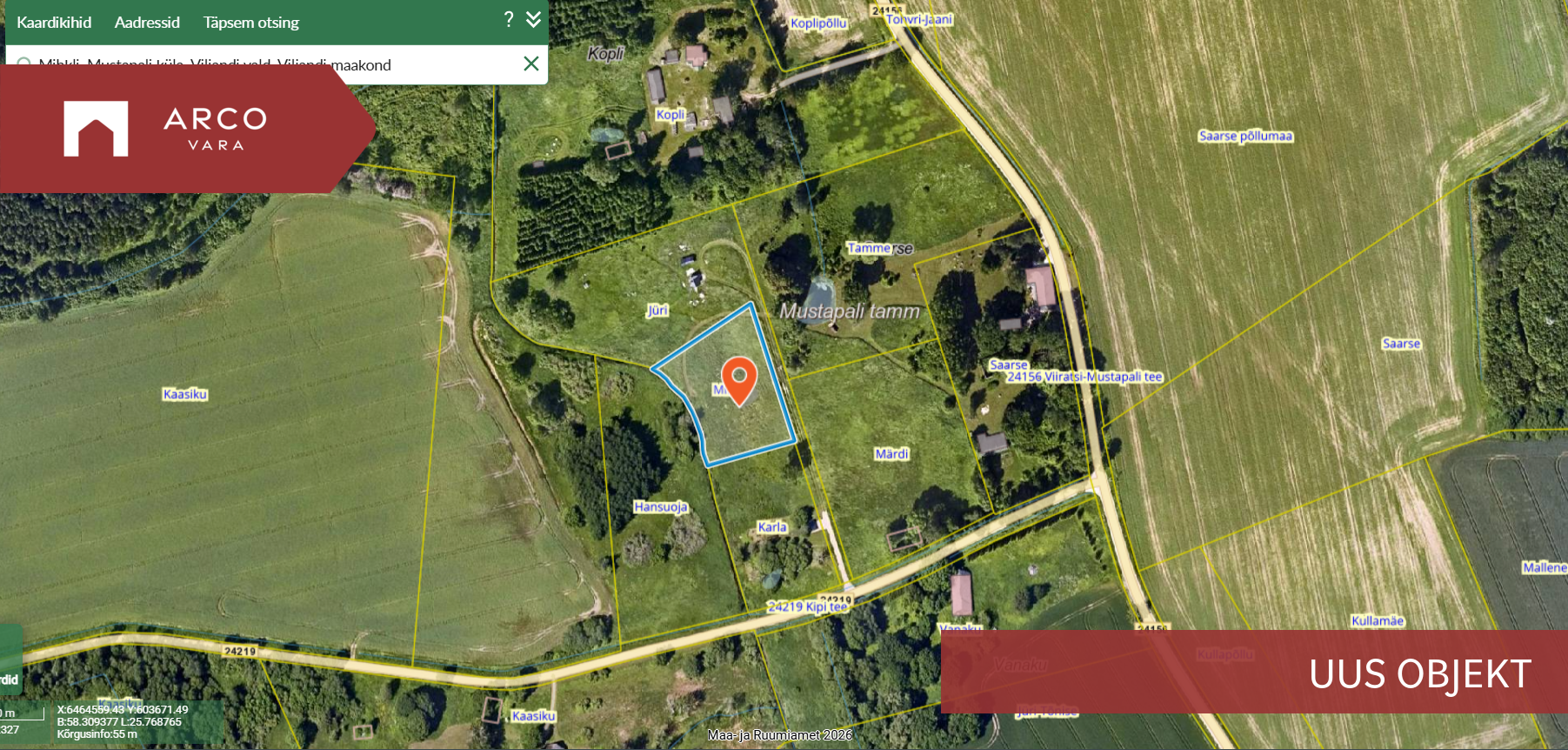 For sale - land Karla, Mustapali küla, Viljandi vald, Viljandi maakond